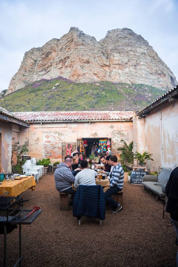 BSD team at dinner against a Cape Town mountain backdrop